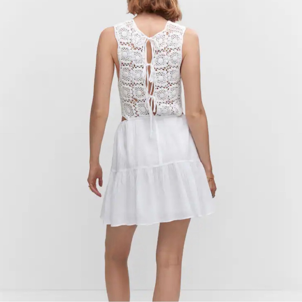 NWT- Mango Whimsical Crochet Mini Dress - US 4